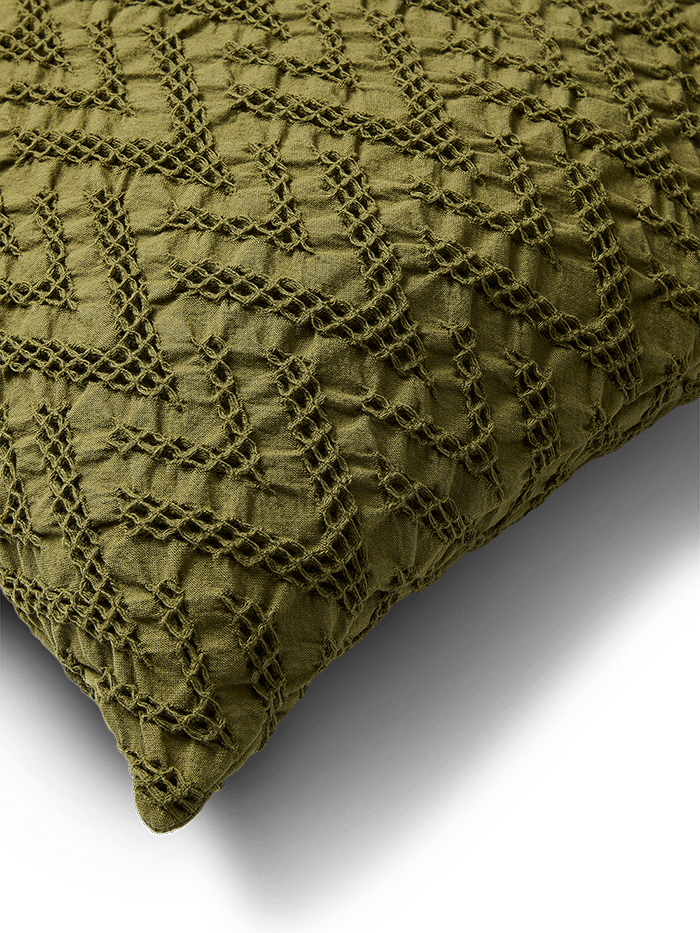 Evone kussenhoes van 100% katoen met wafelstructuur groen 50 x 50 cm