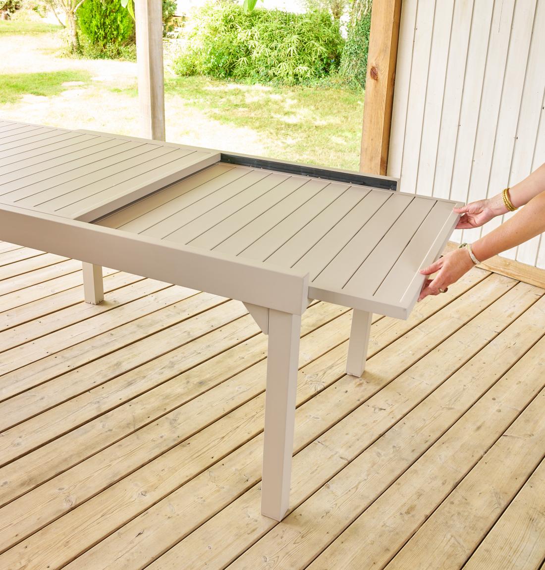 SET: Tuintafel RISERVA Beige 135/270x90 + 8x armstoel RISERVA Beige SET: Tuintafel RISERVA Beige 135/270x90 + 8x armstoel RISERVA Beige