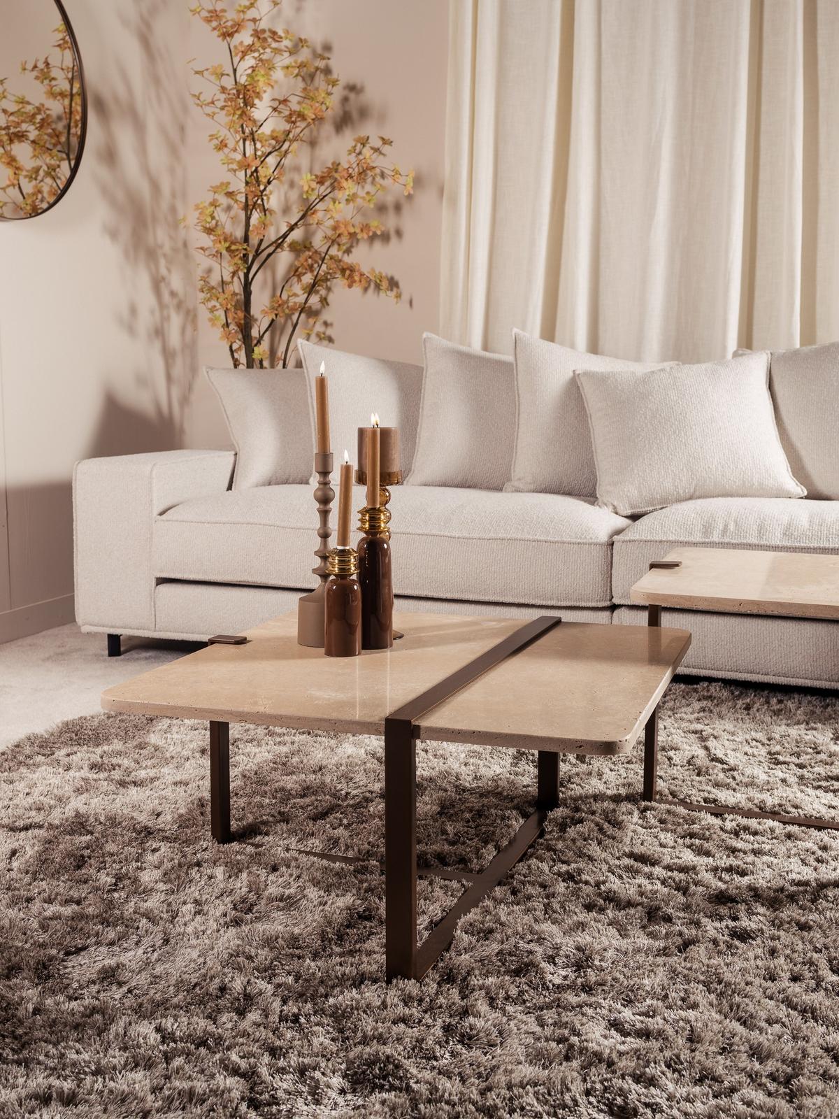 Salontafel Nivel Beige Travertijn 81 x 70 cm