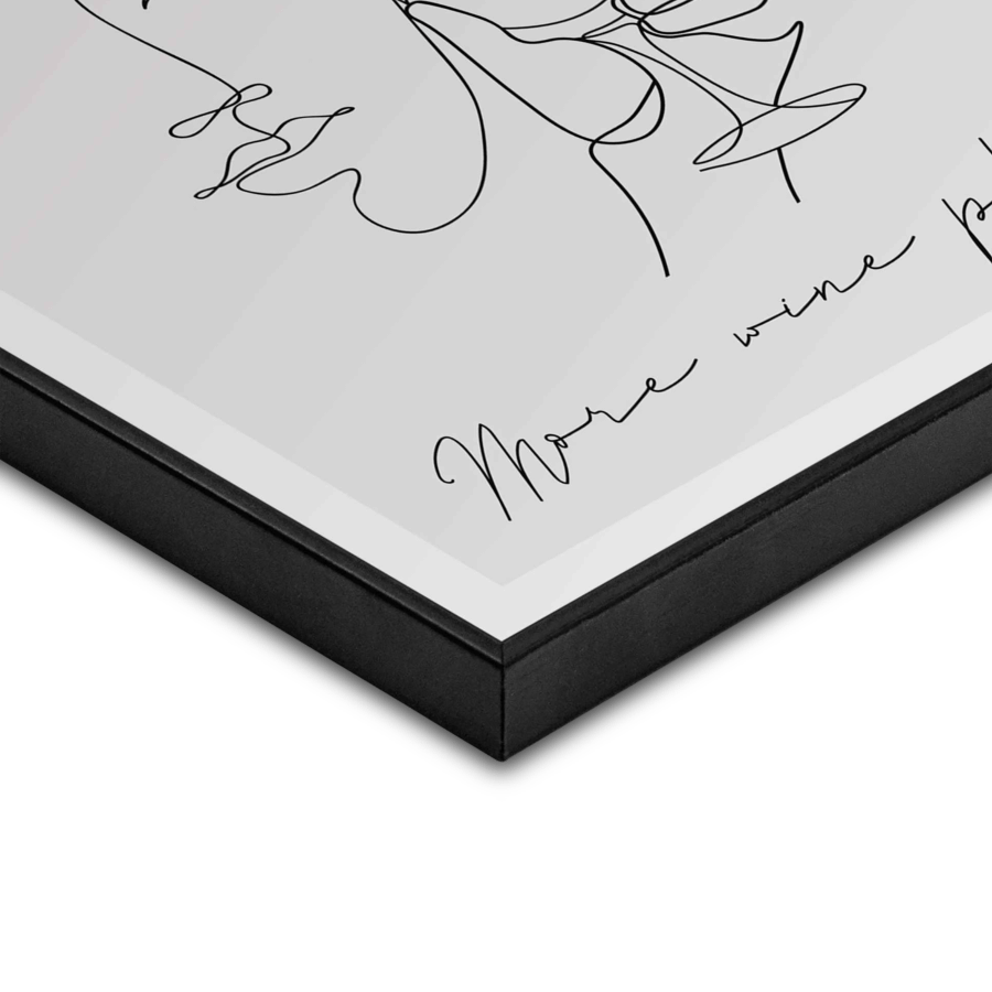 Slim Frame Black More Wine Please Slim Frame Black More Wine Please