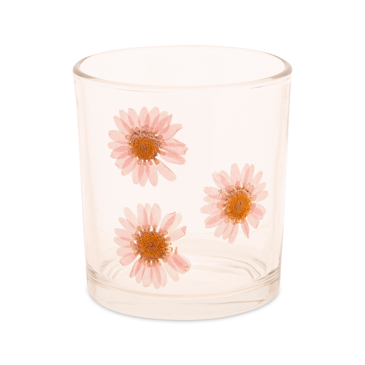 Theelichthouder FLOWERS Glas Transp.