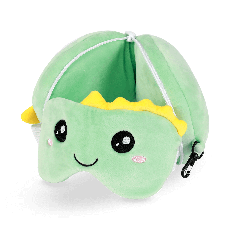 Kussen HELLO DINO met Slaapmasker Groen Kussen HELLO DINO met Slaapmasker Groen