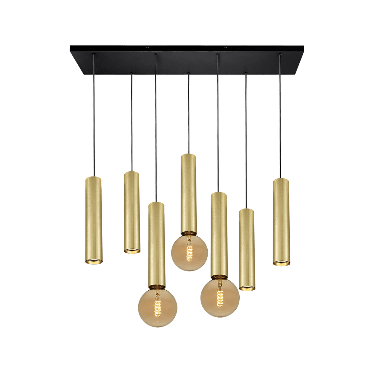 Hanglamp TABOO 7Del. Zwart/Goud