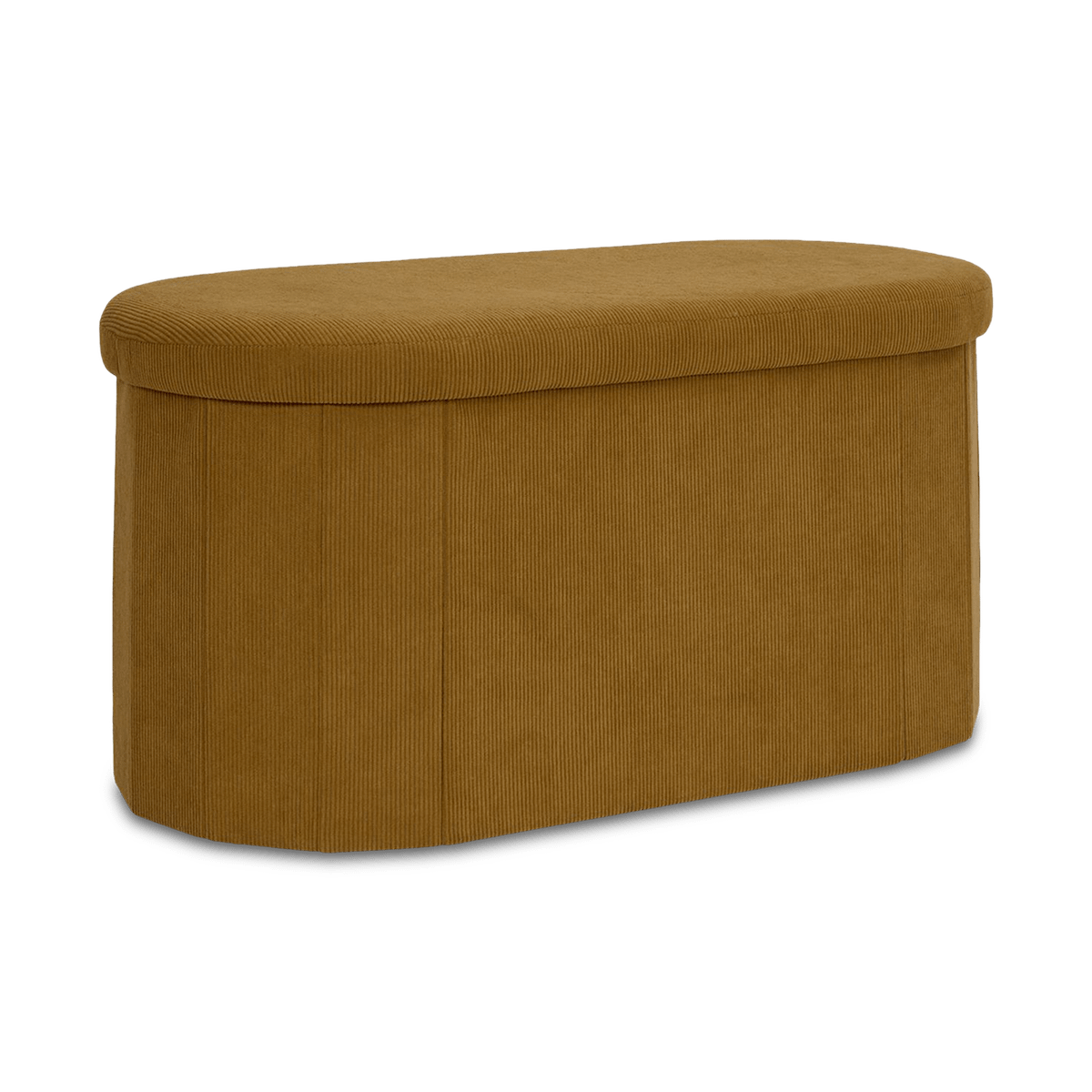 Opbergpouf COLLETE Ovaal Rib Oker