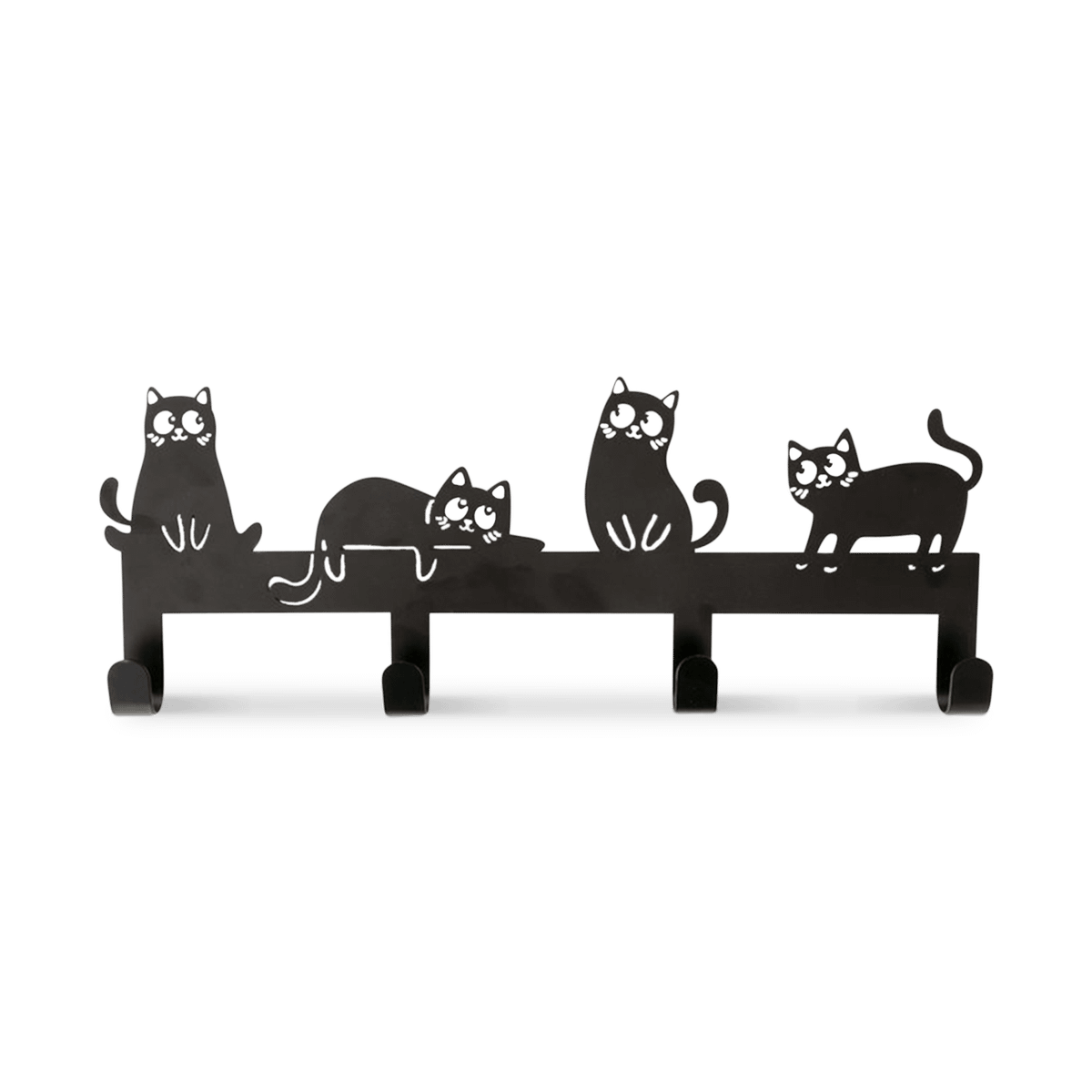 Wandkapstok MOLLY Katten Metaal Zwart