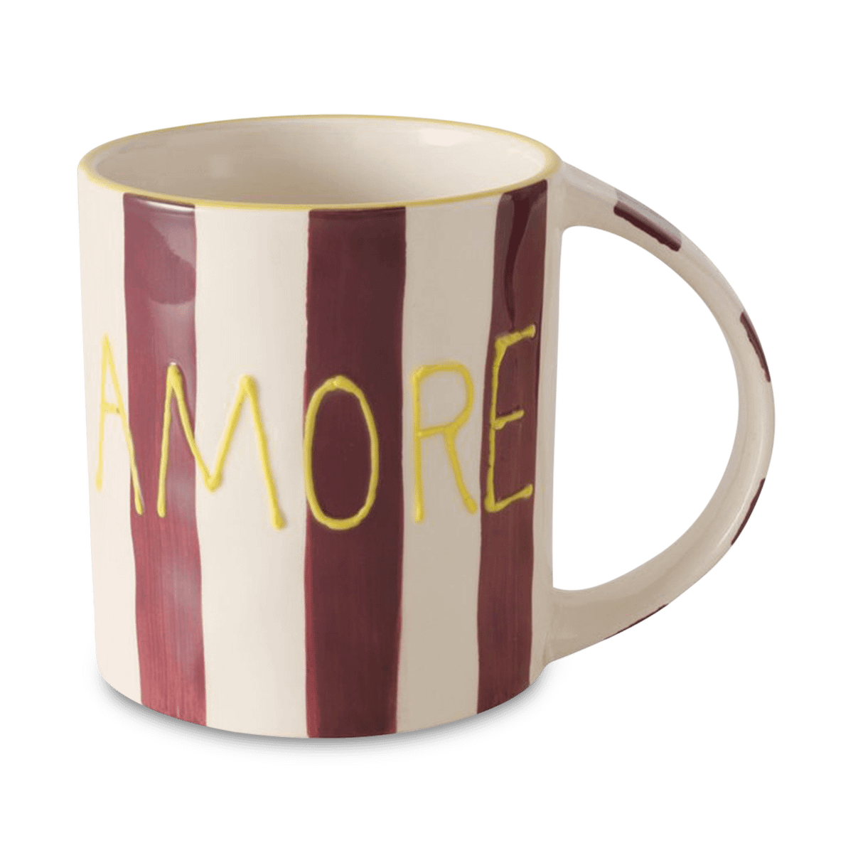 Jumbo Mok AMORE 600ml Strepen Wit/Paars