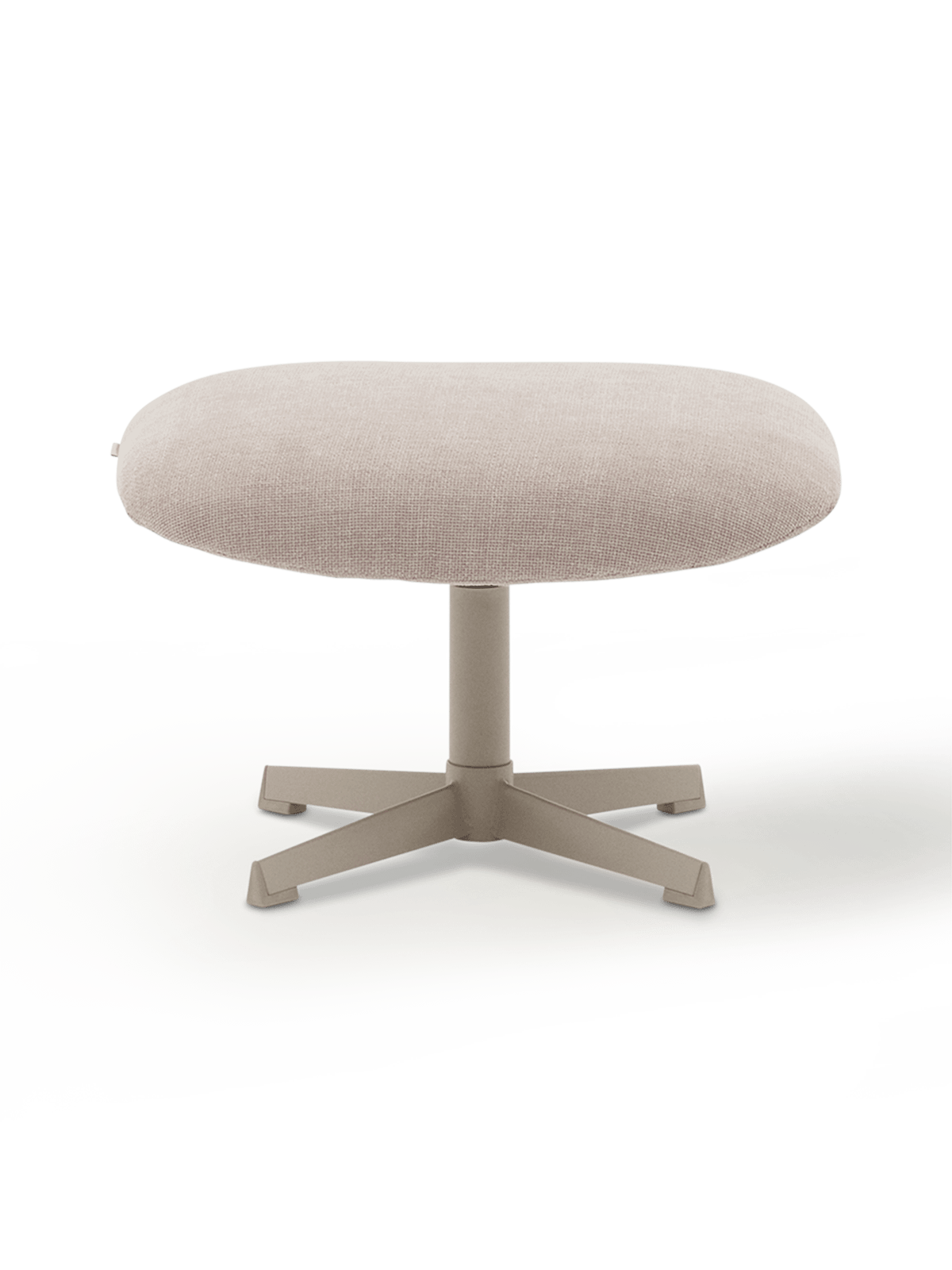 Jaspe voetenbankje beige en metaal met grijze afwerking FSC 100%