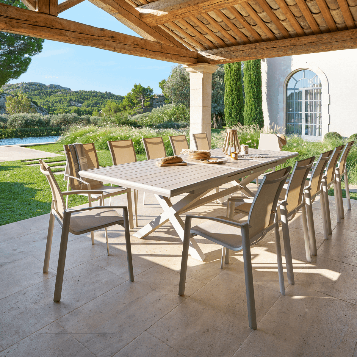 Tuinstoel Stapelbaar MELFI Beige/Linen