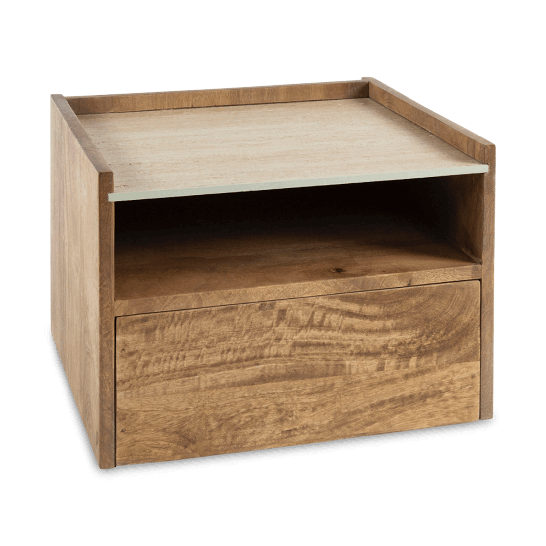 Nachttafel FIDEL Hangend Mango/Travertin Nachttafel FIDEL Hangend Mango/Travertin