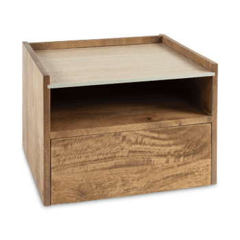 Nachttafel FIDEL Hangend Mango/Travertin Nachttafel FIDEL Hangend Mango/Travertin