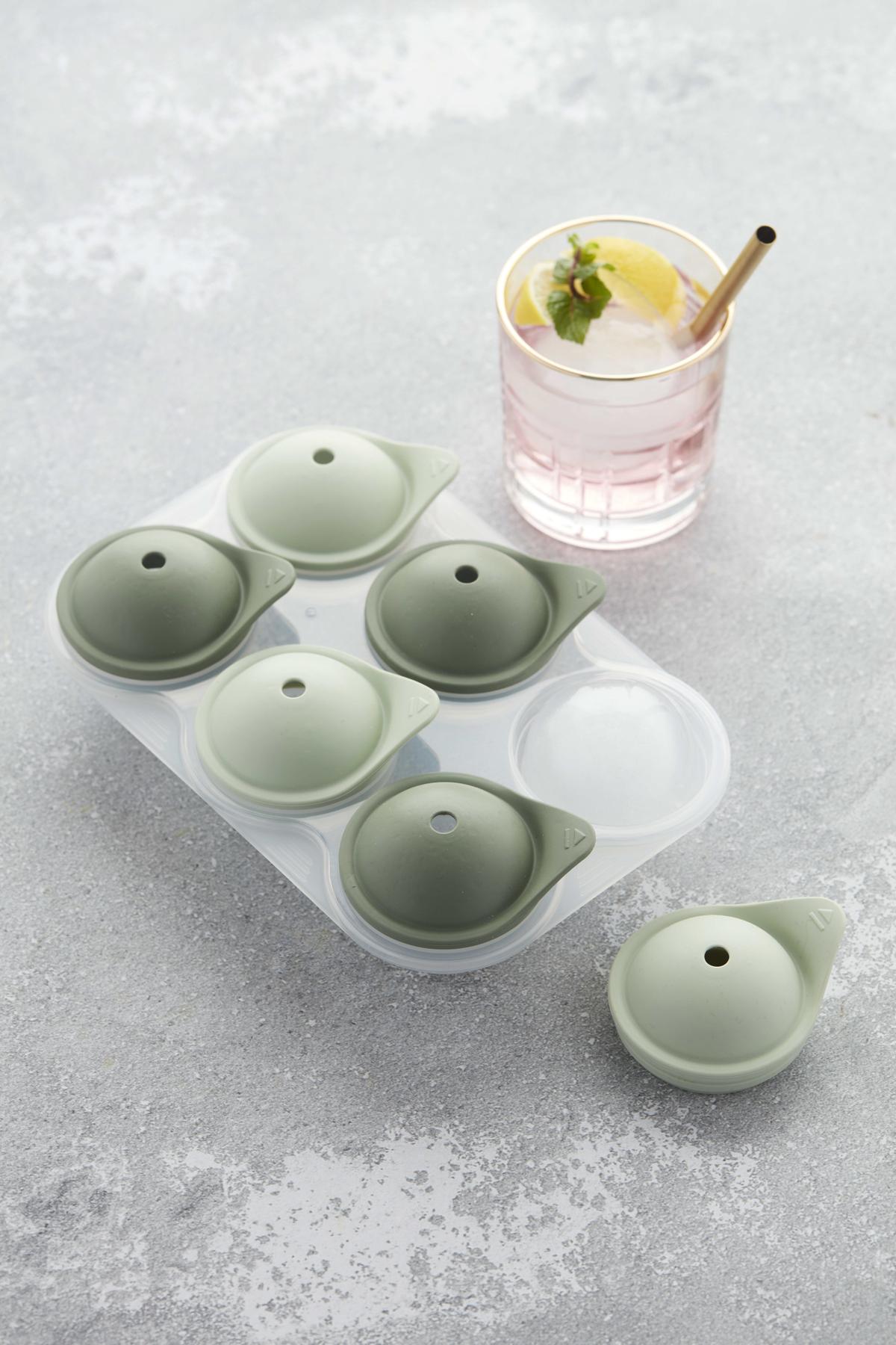 Ijsballenvorm Sil. voor 6 Ijsballen Mint