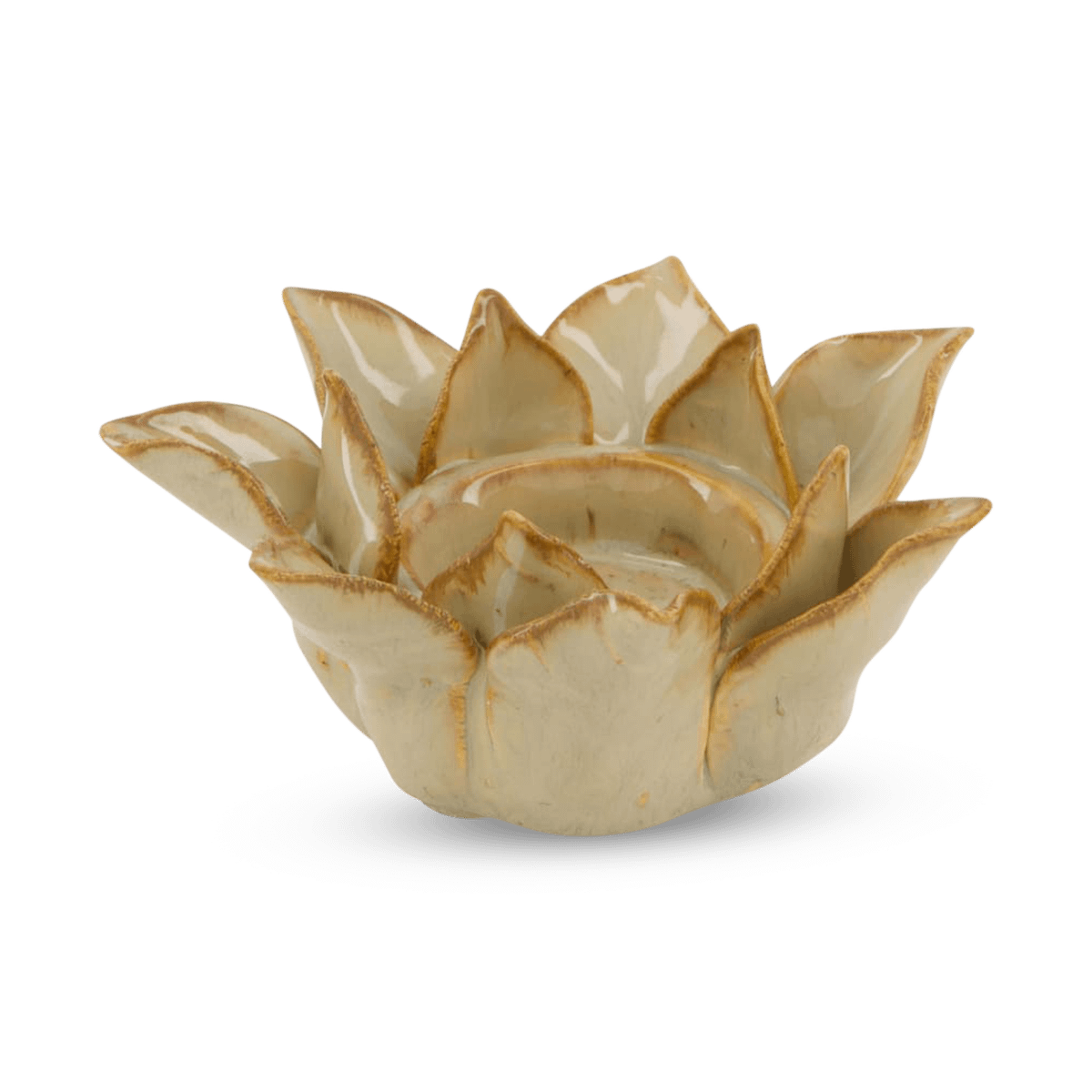 TL-Houder WALTI L Bloem Keramiek Beige