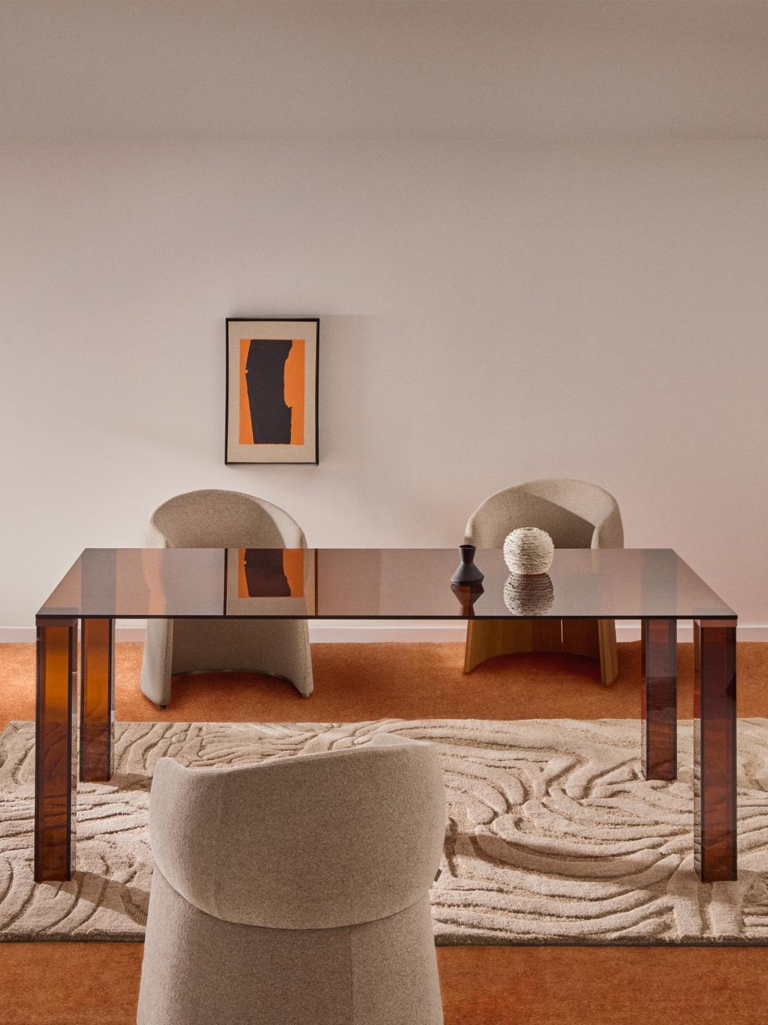 Eettafel Adularia Bruin Glas 200 x 100 cm