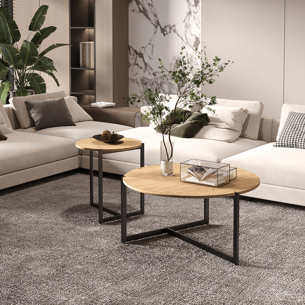 Salontafel ROWAN S/2 Oude Eik