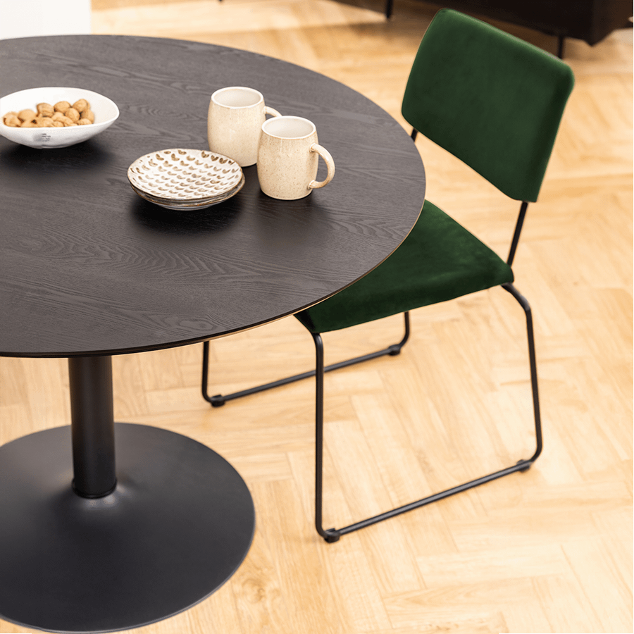 Eettafel LUTOR Ash Black Fineer Ø110cm Eettafel LUTOR Ash Black Fineer Ø110cm