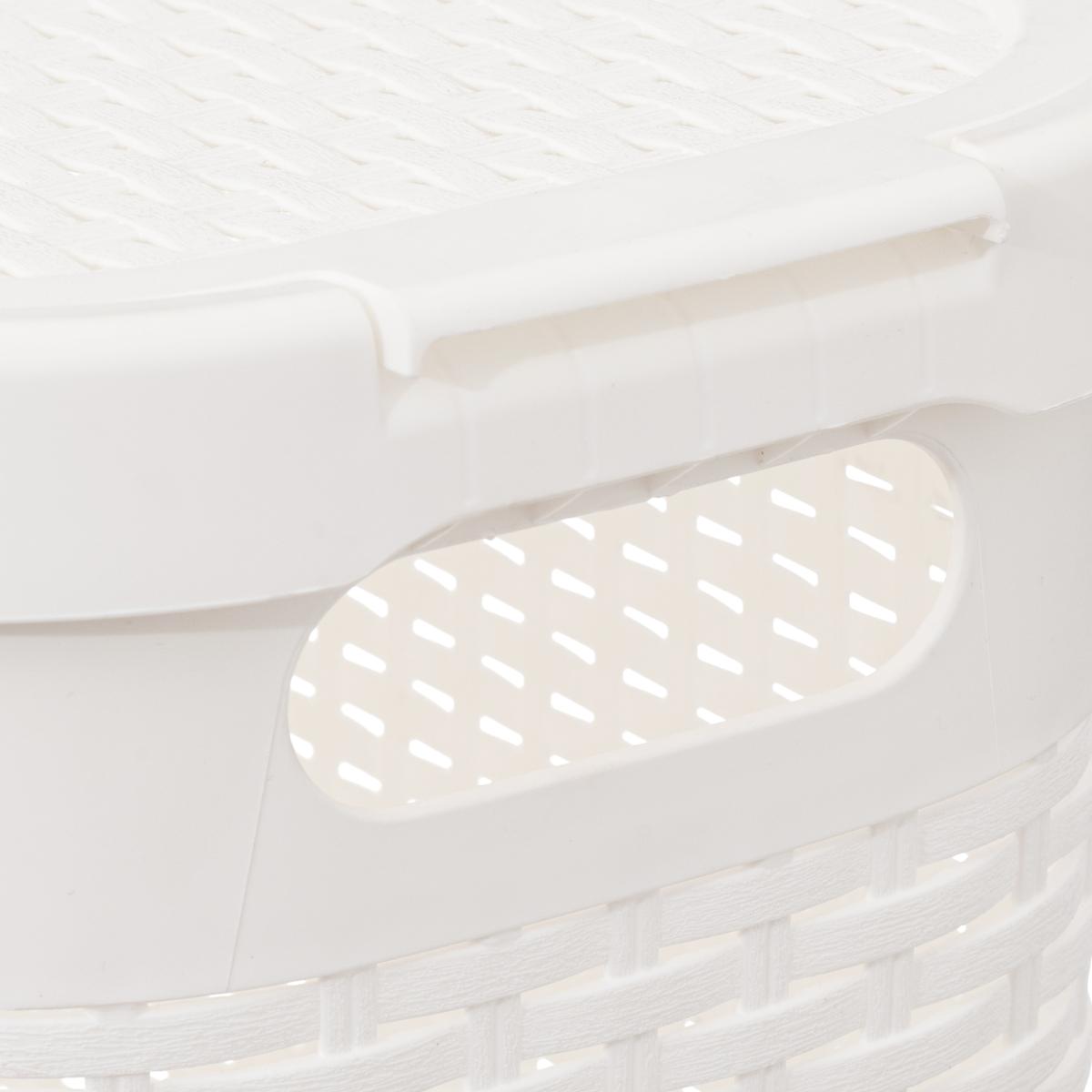 Wasmand CORBIA 40L M/Deksel Wit