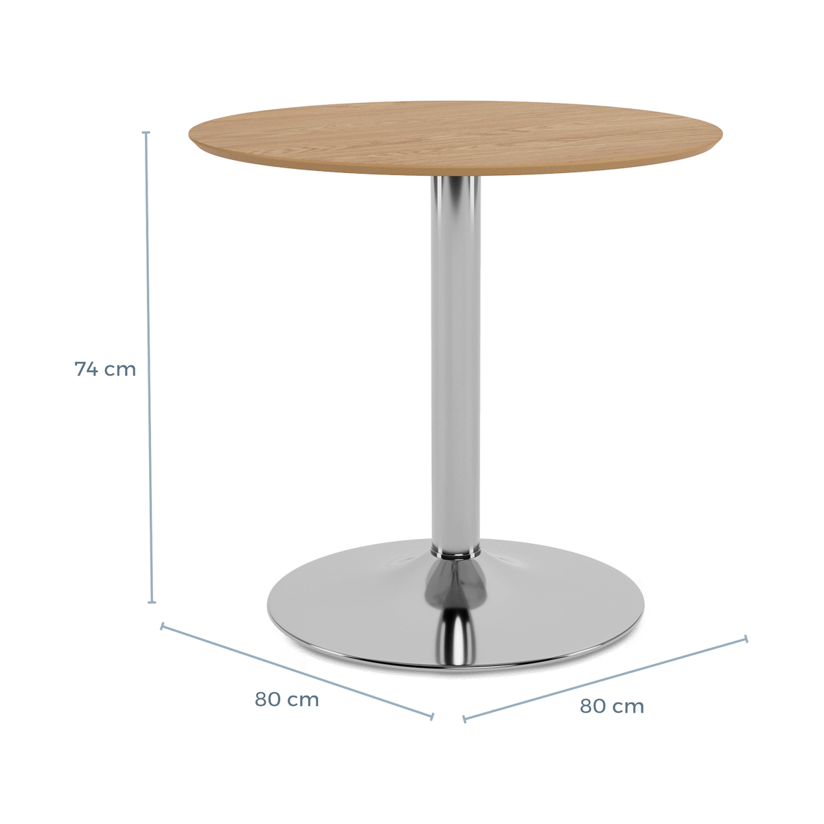Eettafel LUTOR Eikfineer/Chrome Ø80