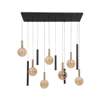 Hanglamp JOSIANE 12Del. Zwart/Amber Hanglamp JOSIANE 12Del. Zwart/Amber