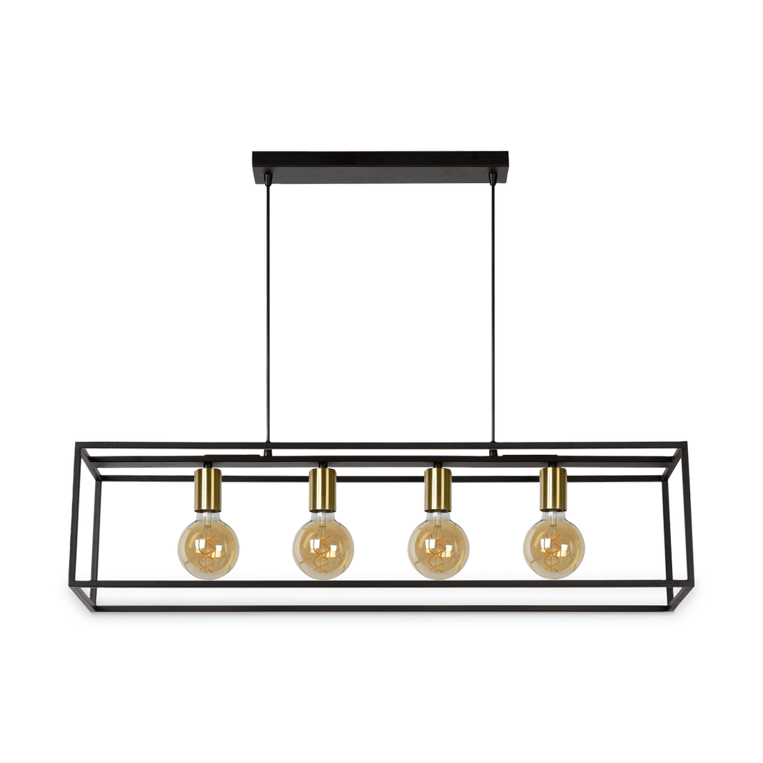 Hanglamp RUBEN 4-delig Zwart/Goud Hanglamp RUBEN 4-delig Zwart/Goud