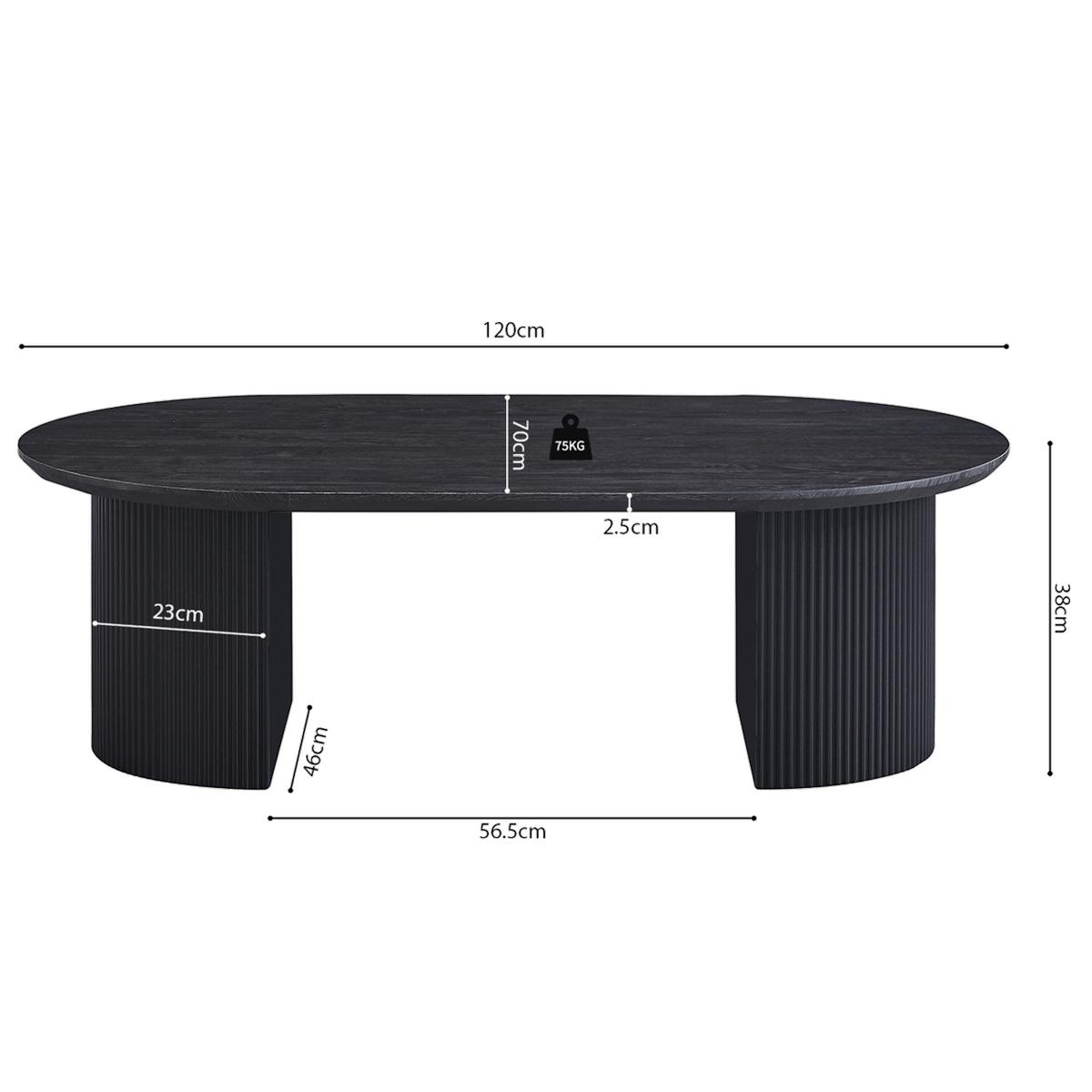 Salontafel PORTO Decor Donkerbruin 120x70