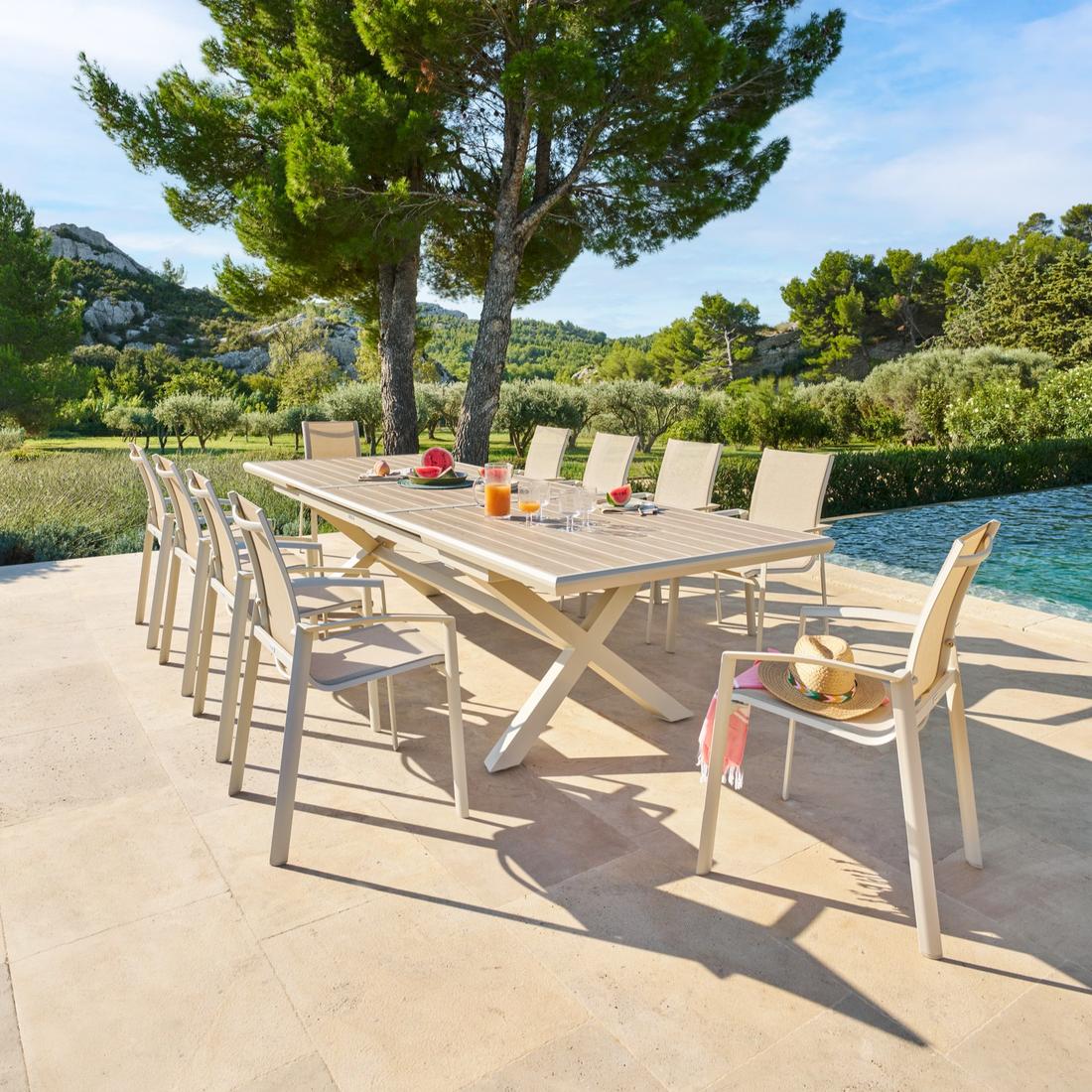 Tuintafel Verlengbaar CORTONA Beige 220/280x113 Tuintafel Verlengbaar CORTONA Beige 220/280x113