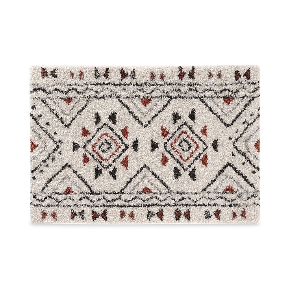 Tapijt HARIANE Beige/zwart/rood