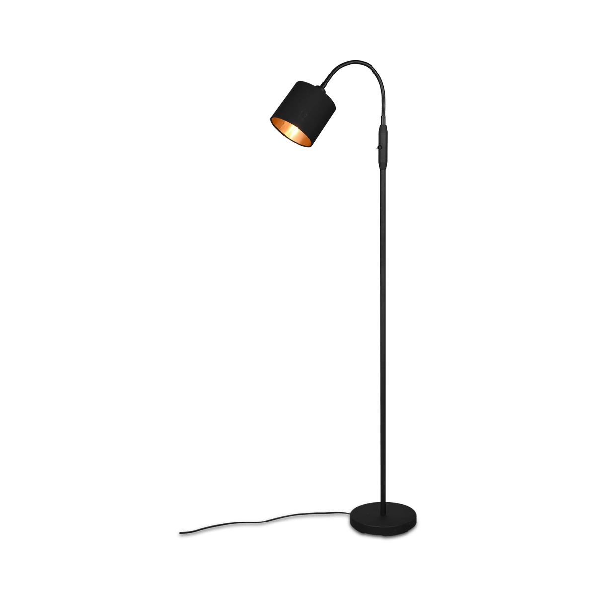 Vloerlamp TOMMY 1Del. Met. Mat Zwart