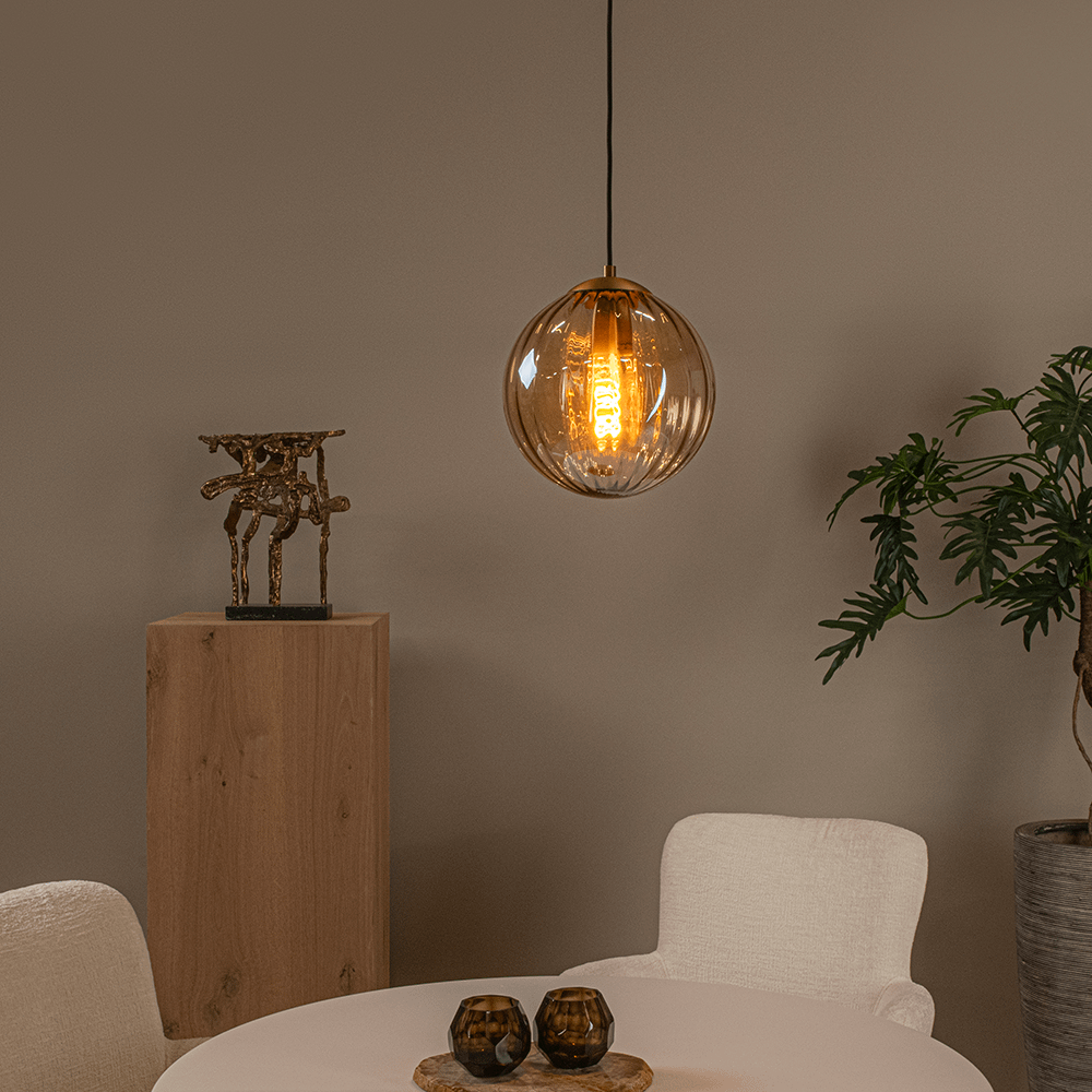 Hanglamp MONSARAZ 1Del. Glas Amber Hanglamp MONSARAZ 1Del. Glas Amber