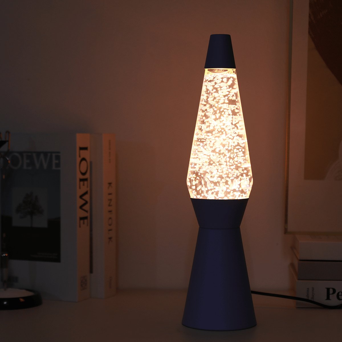 Glitterlamp SPACESHIP Pastel Paars