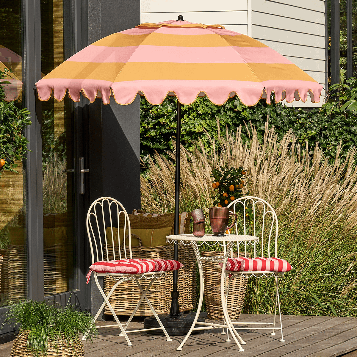 Parasol SOLINA Kantelbaar Geel/Perzik Ø197