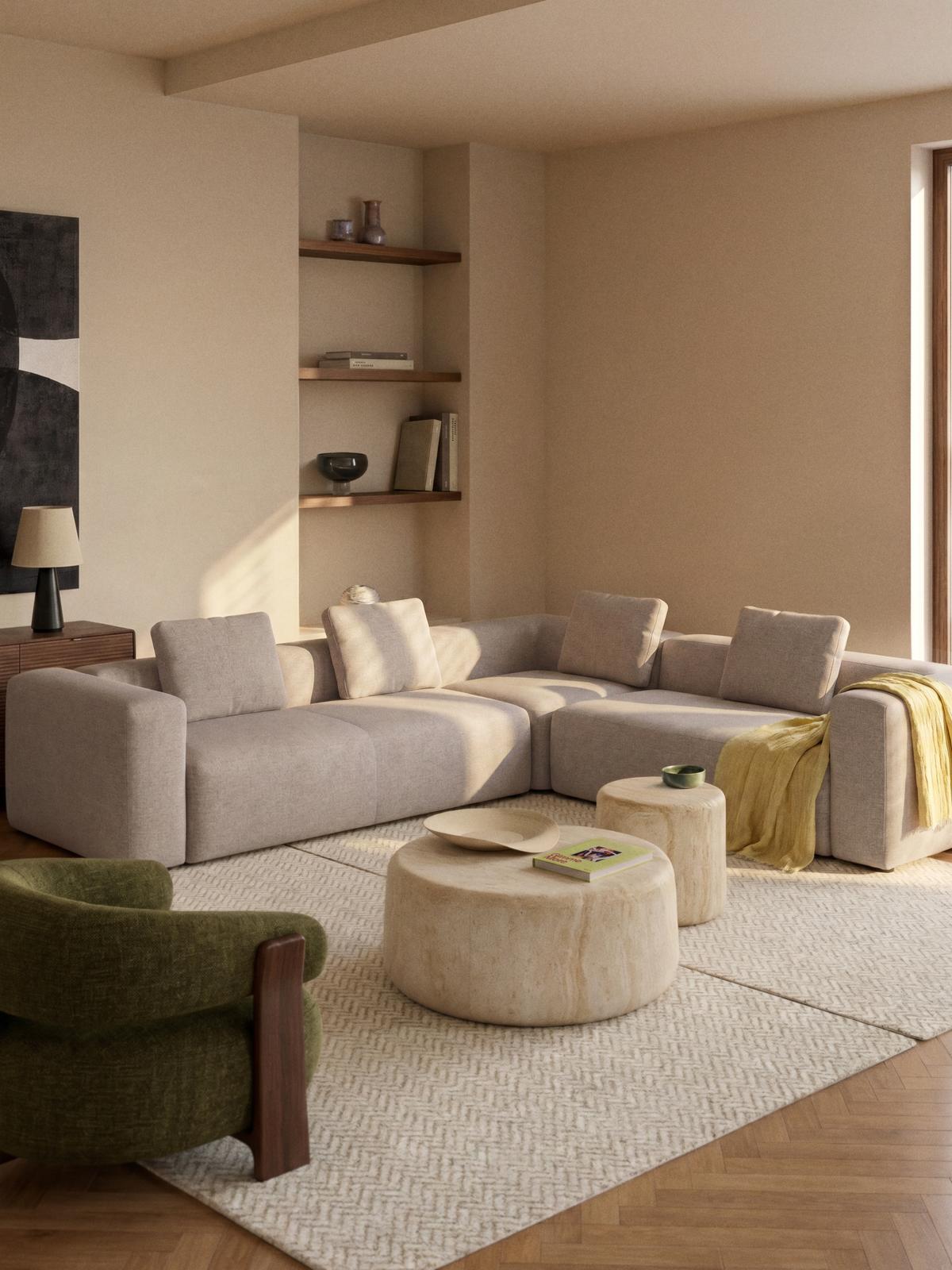 Hoeksalon Blok Beige B290/L290