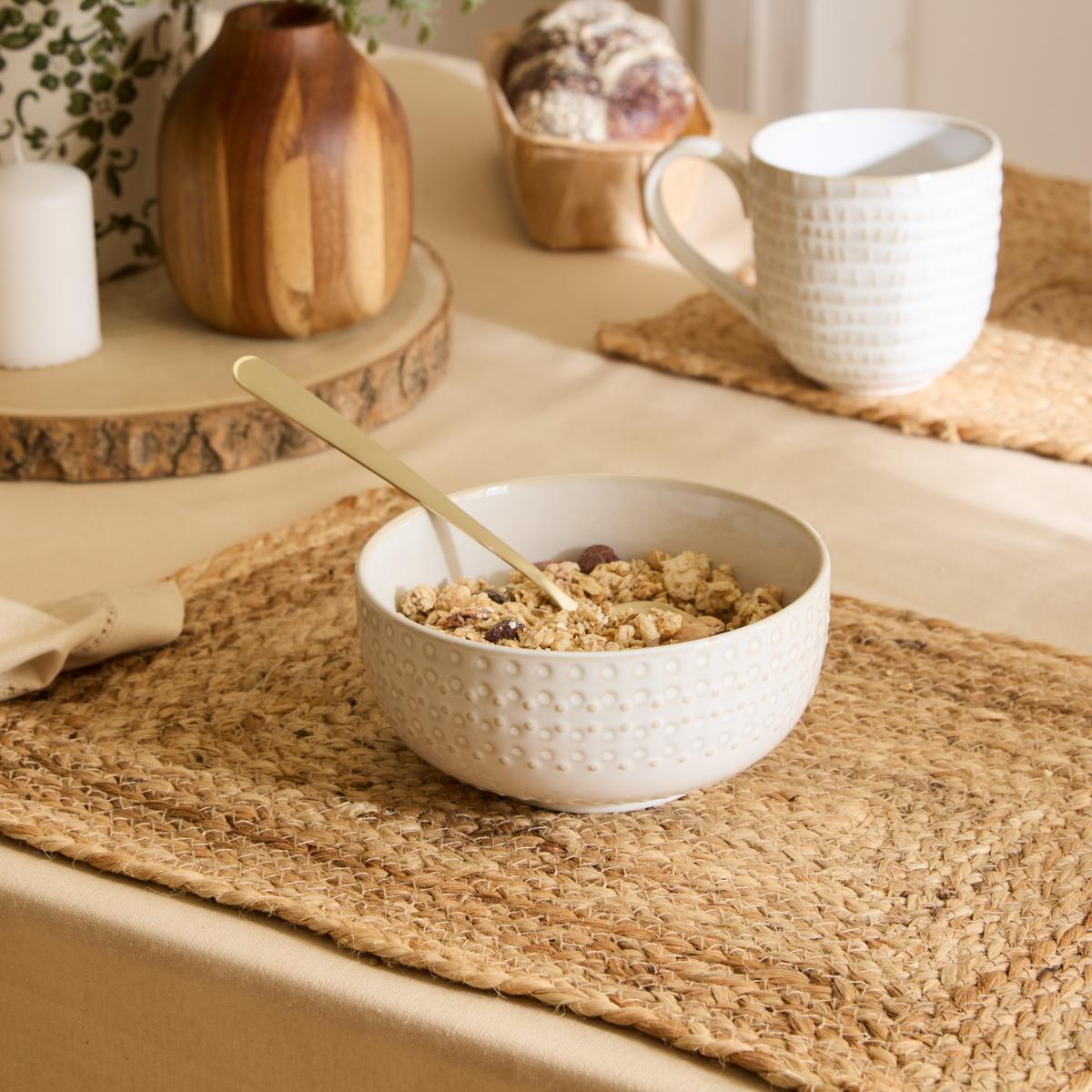 Kom CAZIMA Stippen Beige