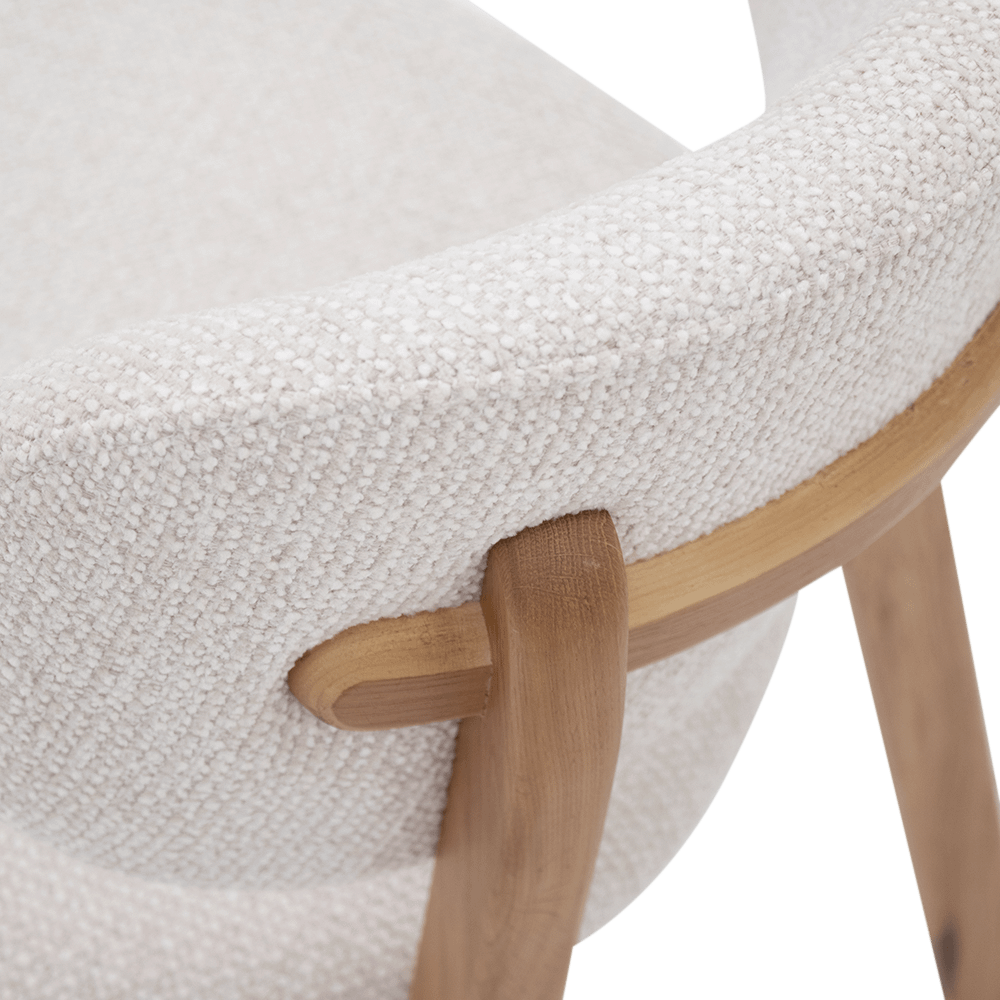 Stoel NIKKO Ivory cream/Natural oak