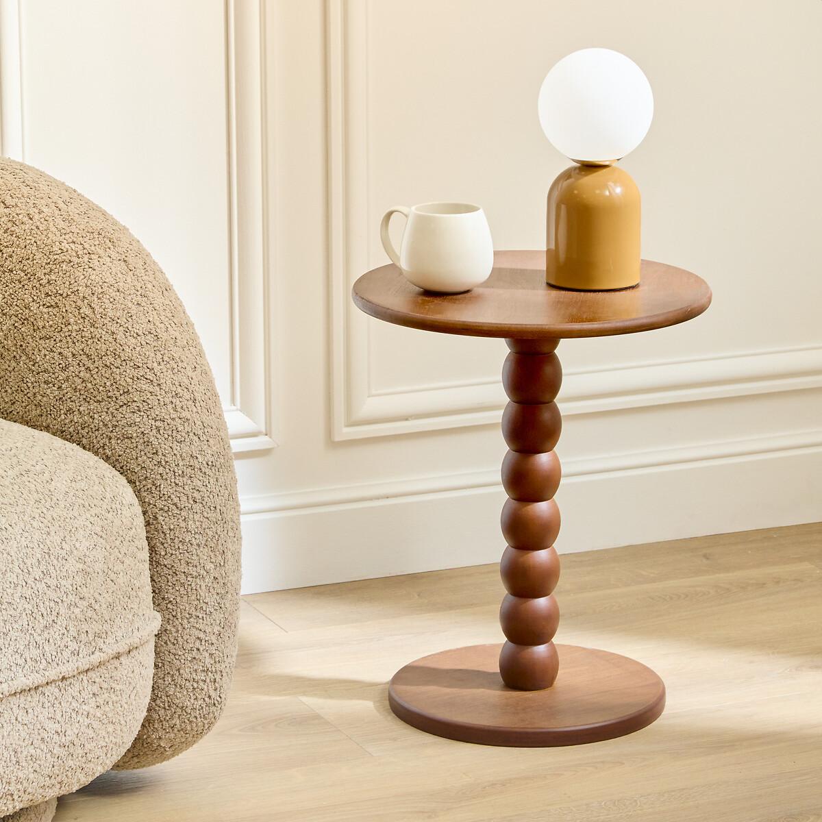 Bijzettafel BUTTON Rond Bruin