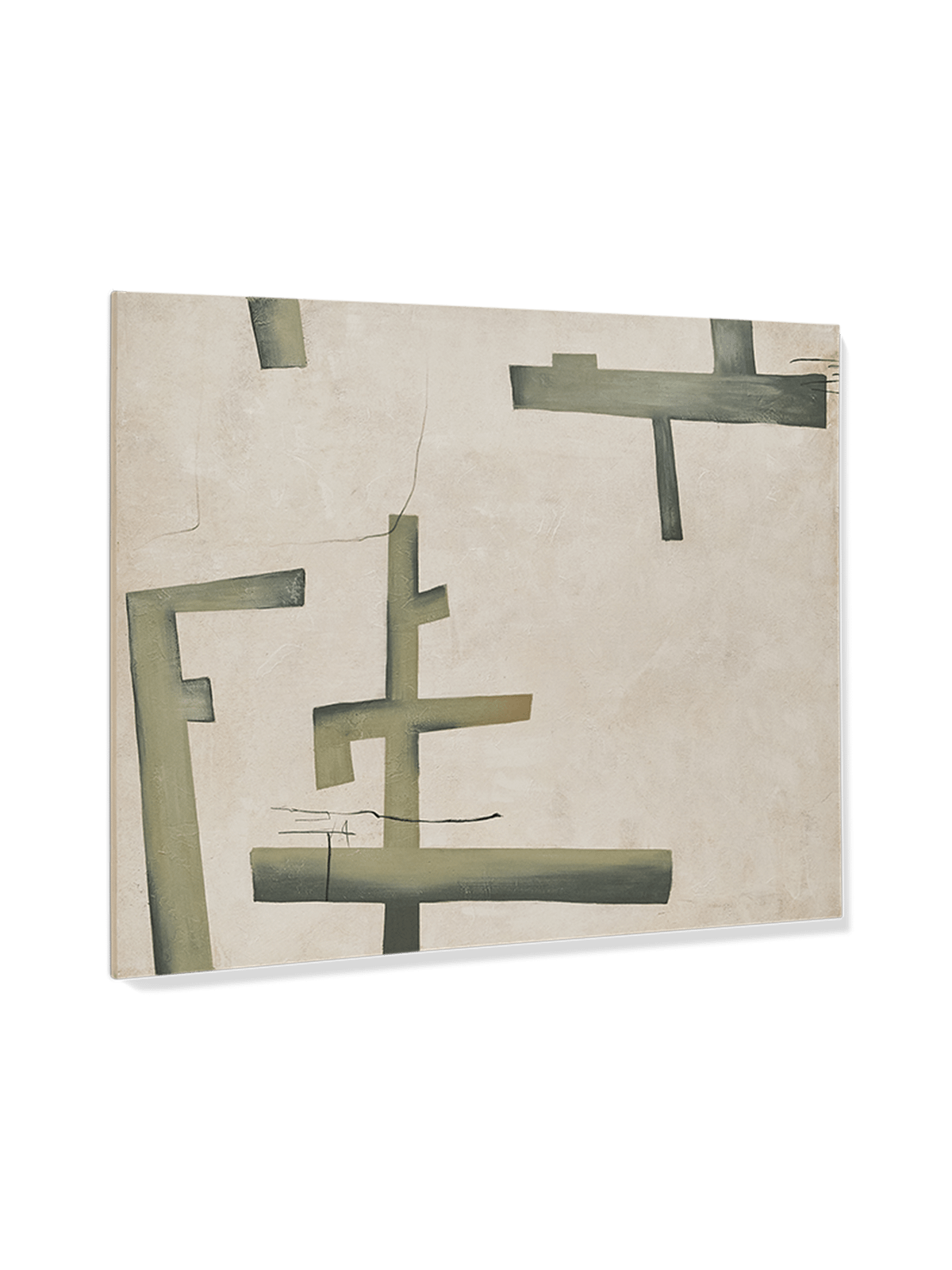 Fida abstract doek in groen 180 x 140 cm