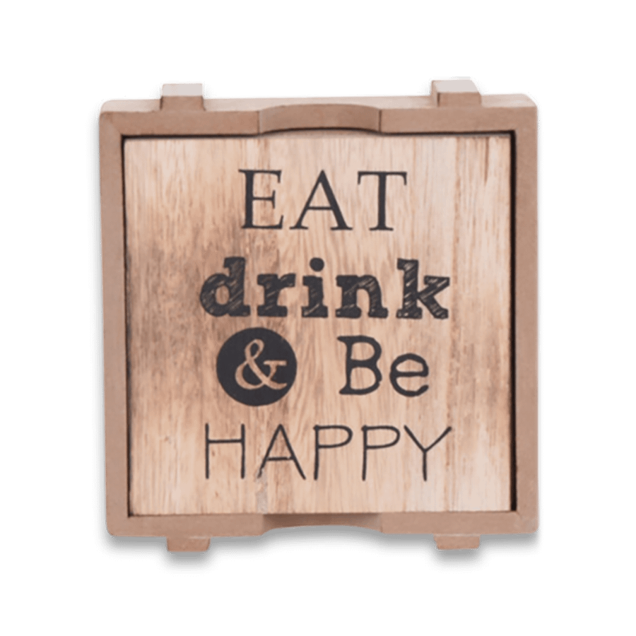 S/4 Glasonderzetter DISA Hout Nat/Zwart S/4 Glasonderzetter DISA Hout Nat/Zwart