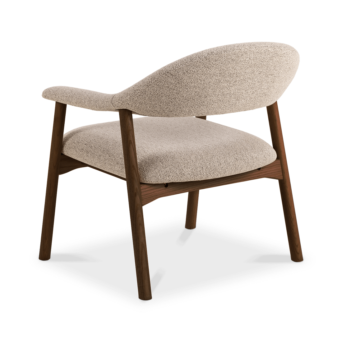 Fauteuil COLETTE Monza Beige - Poot Walnoot Fauteuil COLETTE Monza Beige - Poot Walnoot