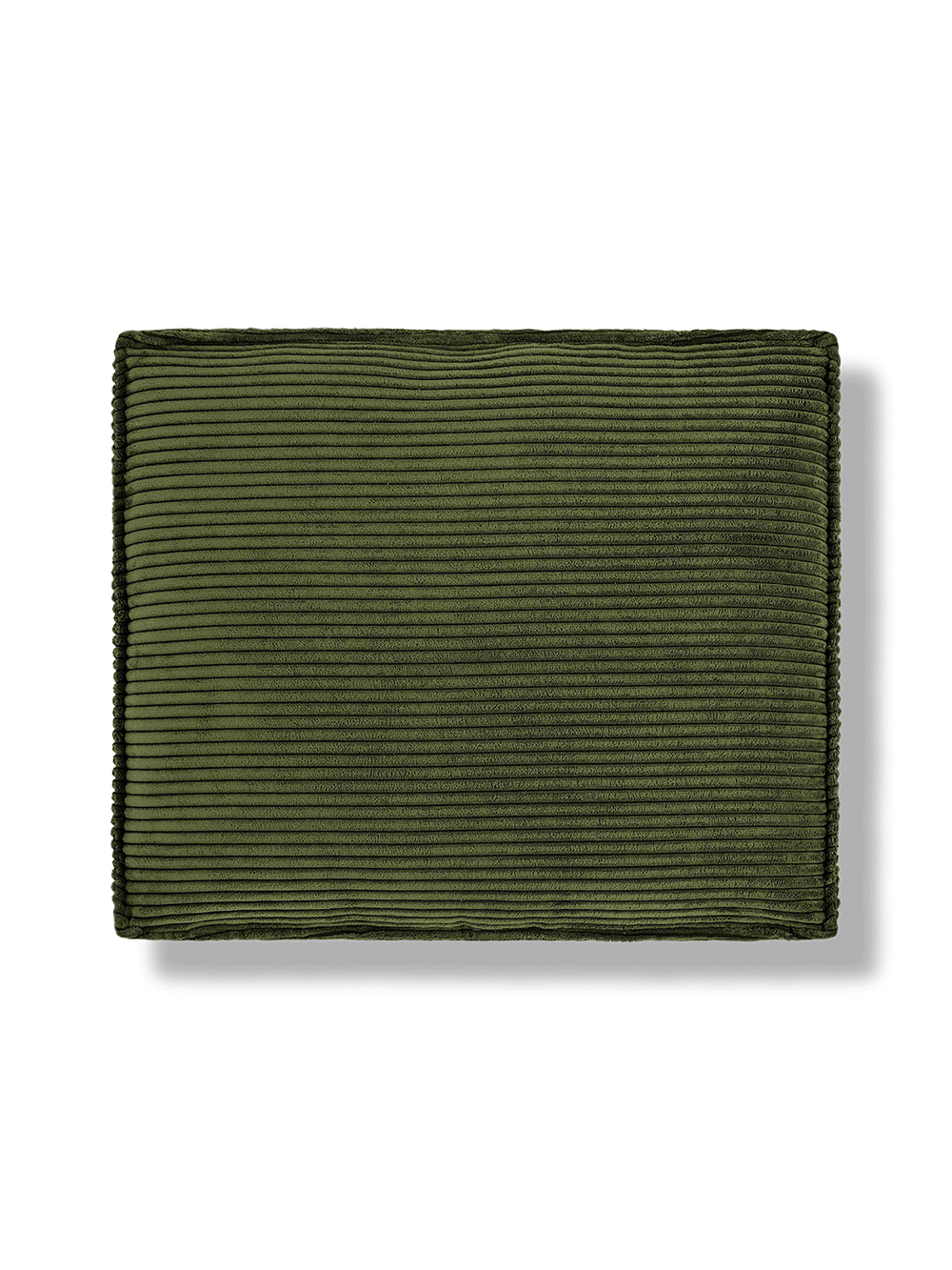 Blok-kussen in dik ribfluweel groen 50 x 60 cm