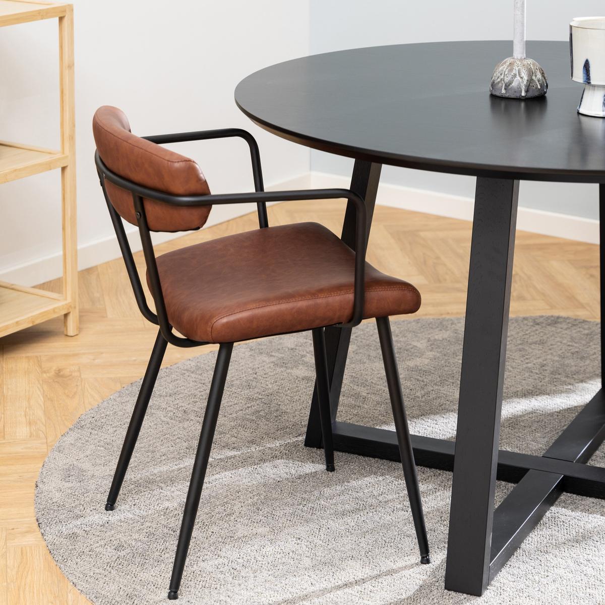 Eettafel ULLA Zwart Eikfineer Ø120cm