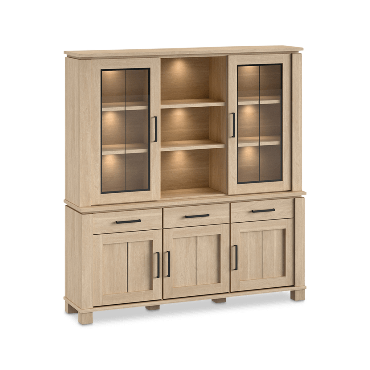 Dressoir met Opzetkast BELMONTE Brushed Sand Oak B199