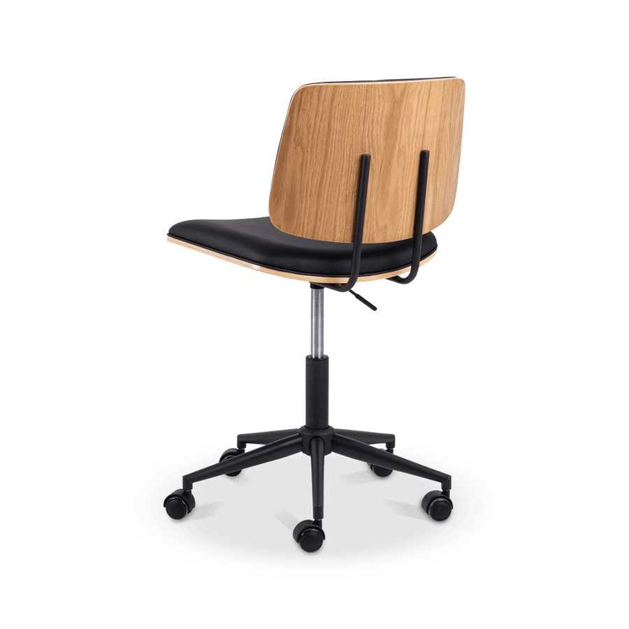 Bureaustoel MIKKEL PU Zwart/Eik Fineer Bureaustoel MIKKEL PU Zwart/Eik Fineer