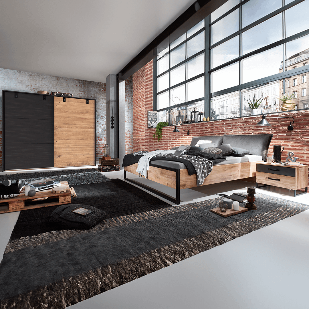 Slaapkamer KICK: Kleerkast 250cm + Bed 180x200 + 2x Nachttafels