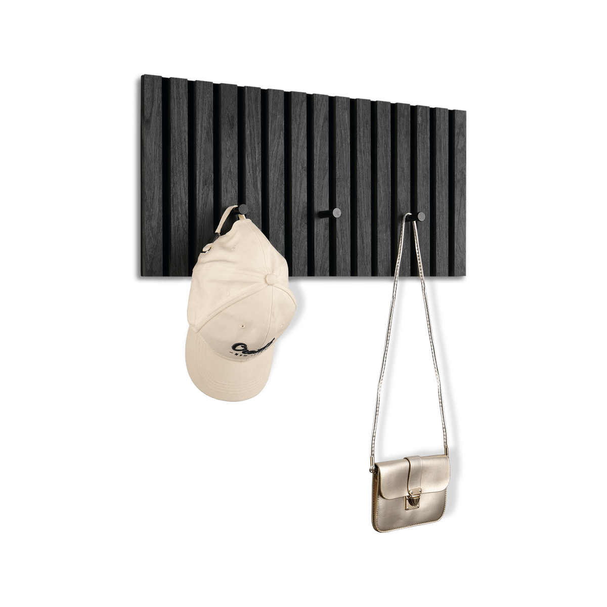 Wandkapstok GRACE 3 haken Zwart