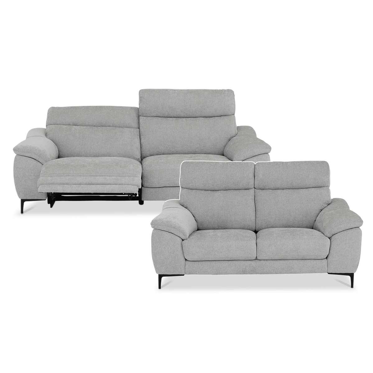 Salonset NOTCH: 2-zit/B180 + 2,5-zit/B226 incl. 2 relaxen