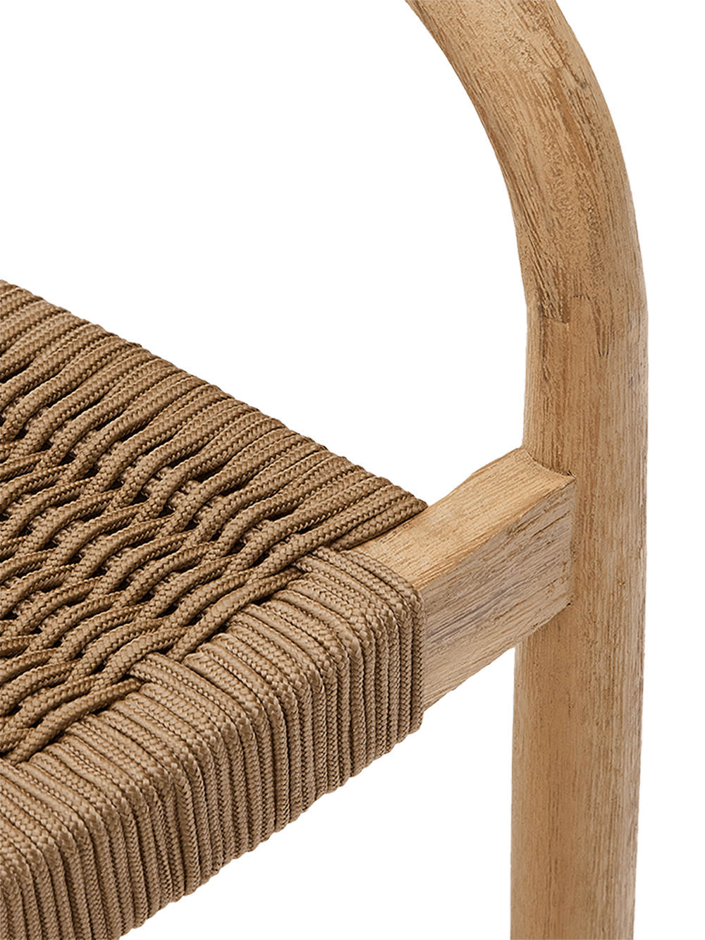 Nina stoel in massief acaciahout en beige touw FSC 100%