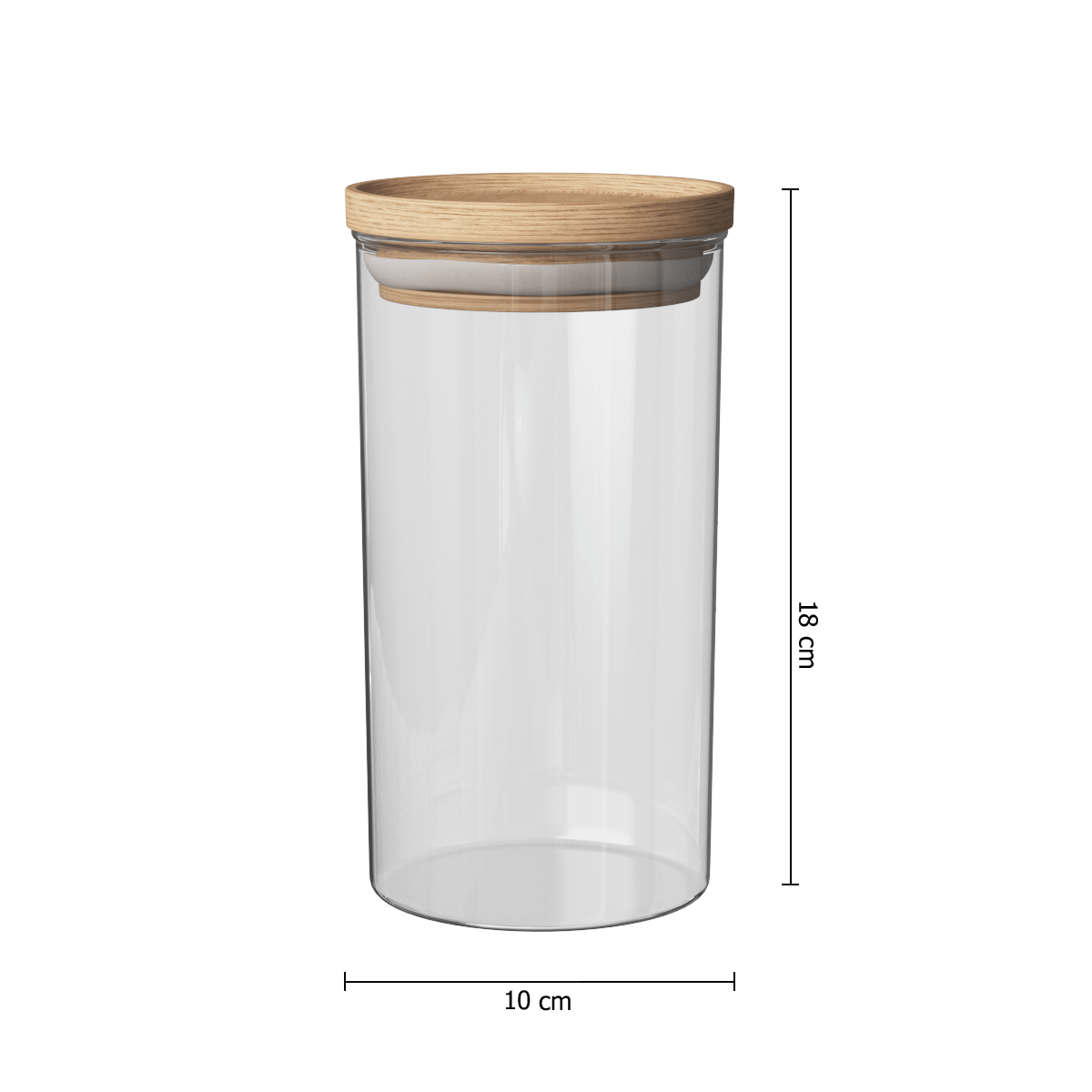 Voorraadpot BJORN Glas Hout 1l