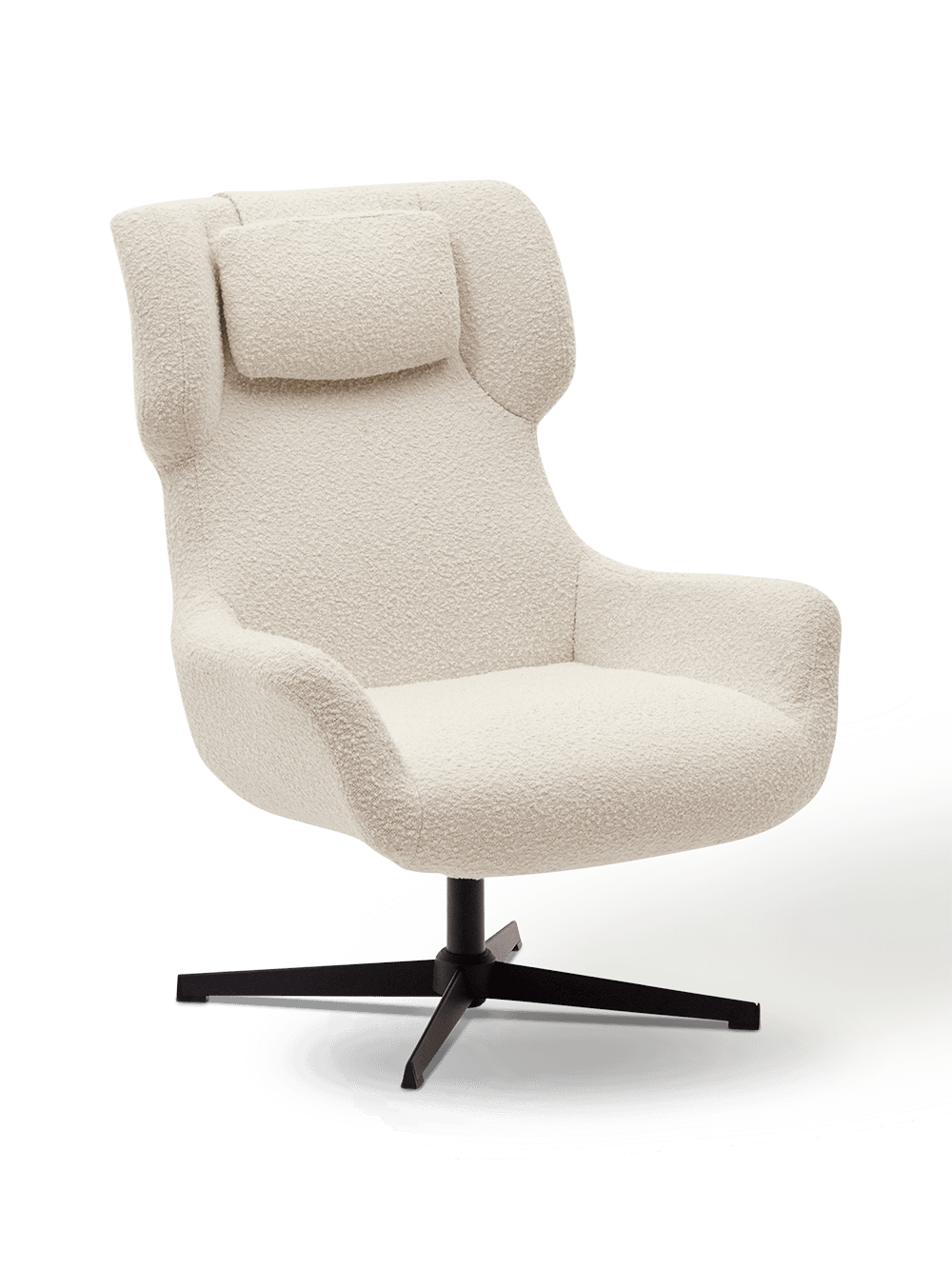 Draaistoel Zalina Wit Bouclé