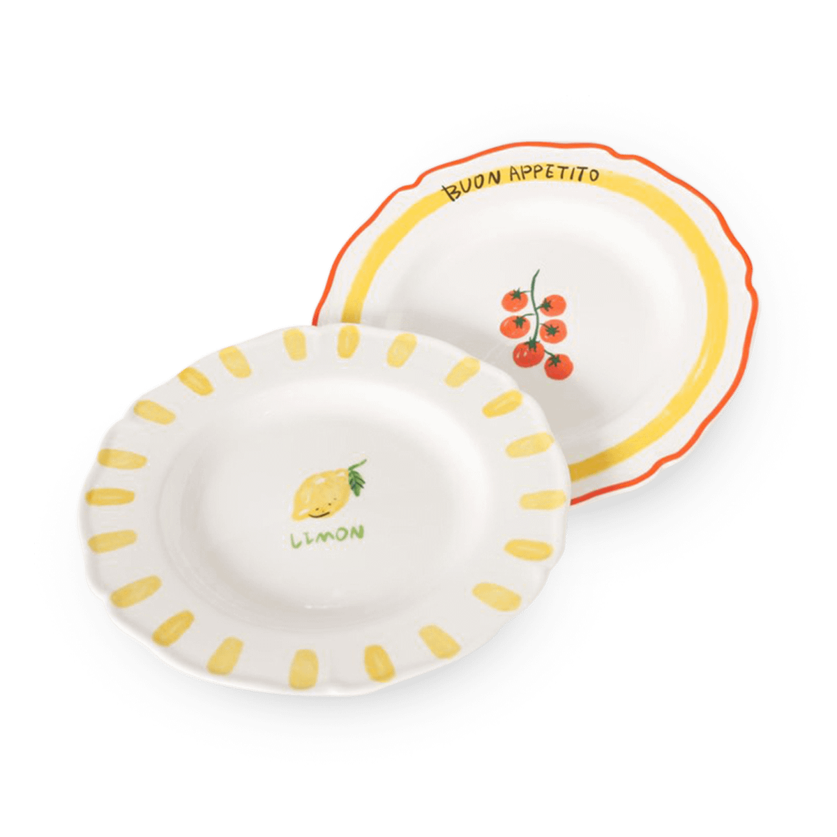 Bord APPETIO Porselein Wit/Geel Ass.