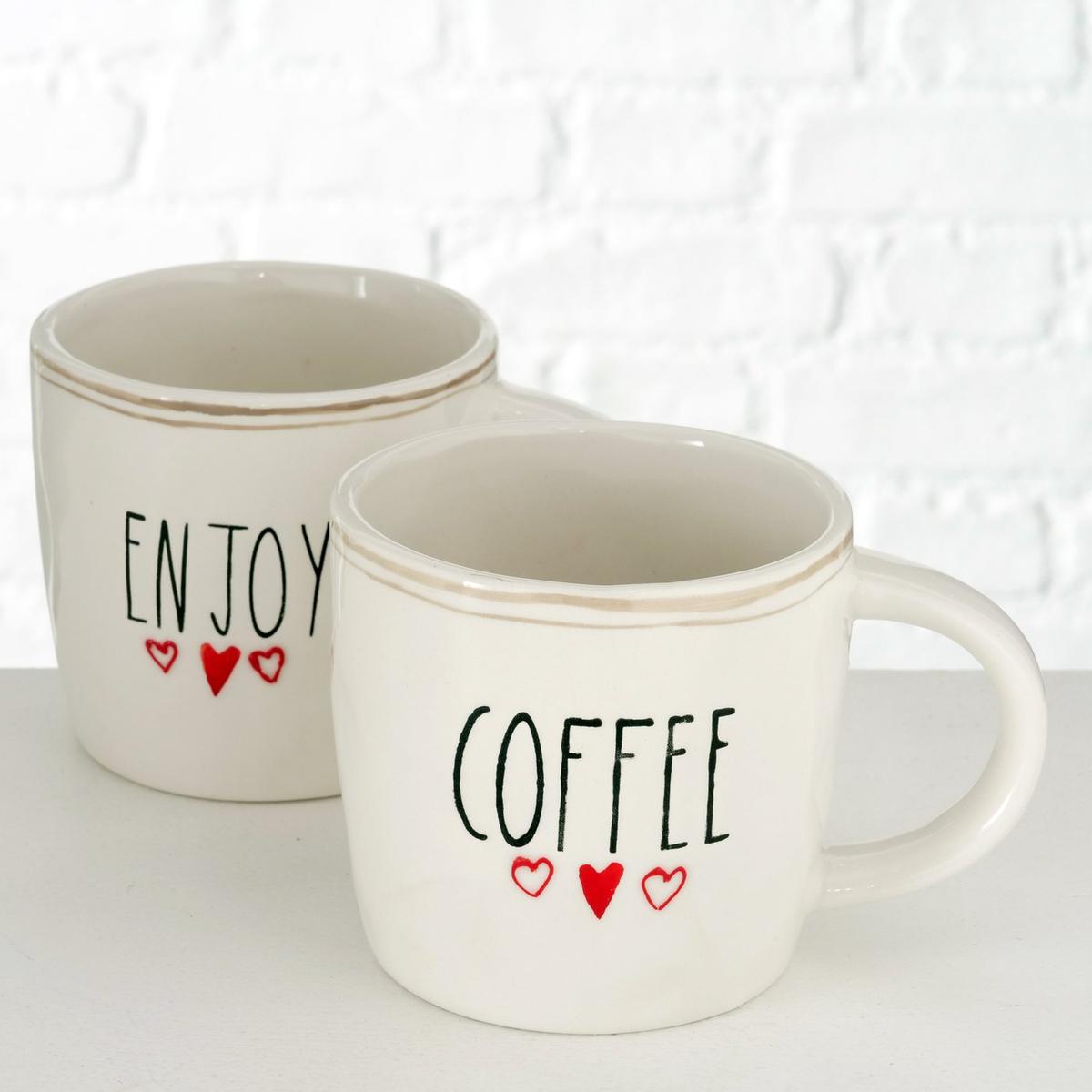 Mok ENJOY/COFFEE Wit/Zwart Ass.