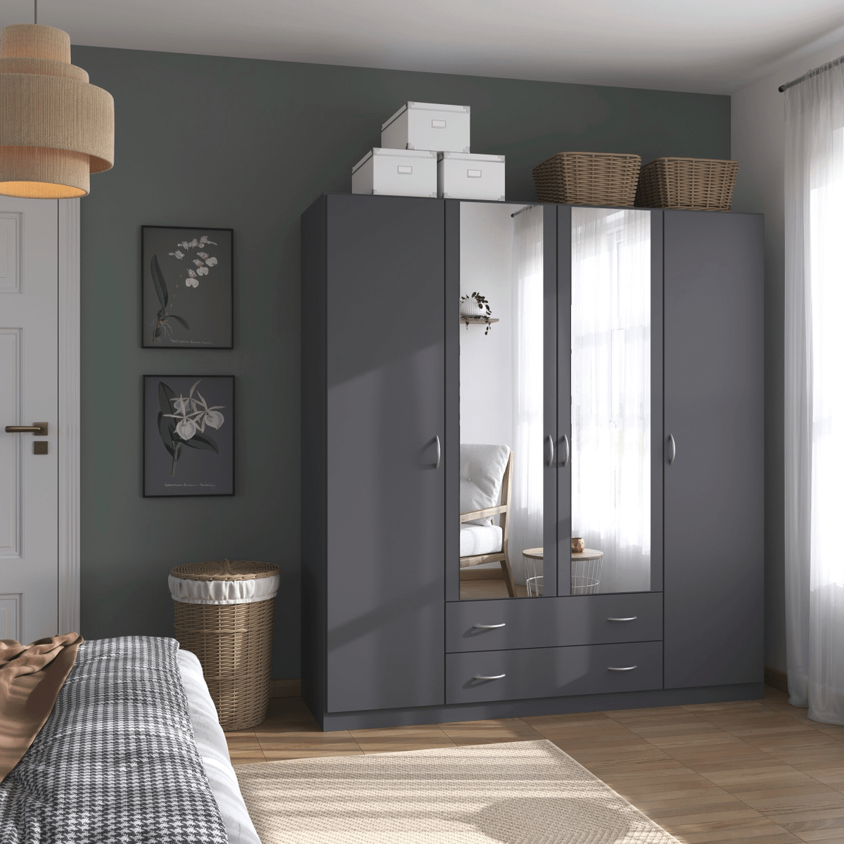 Kleerkast SKANA Grijs B181